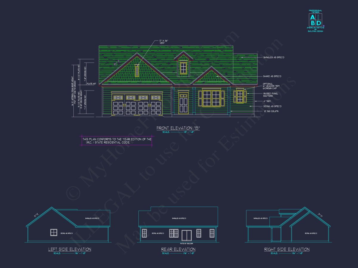 Modern Ranch-Style house Plan with Open Floor and CAD Designs