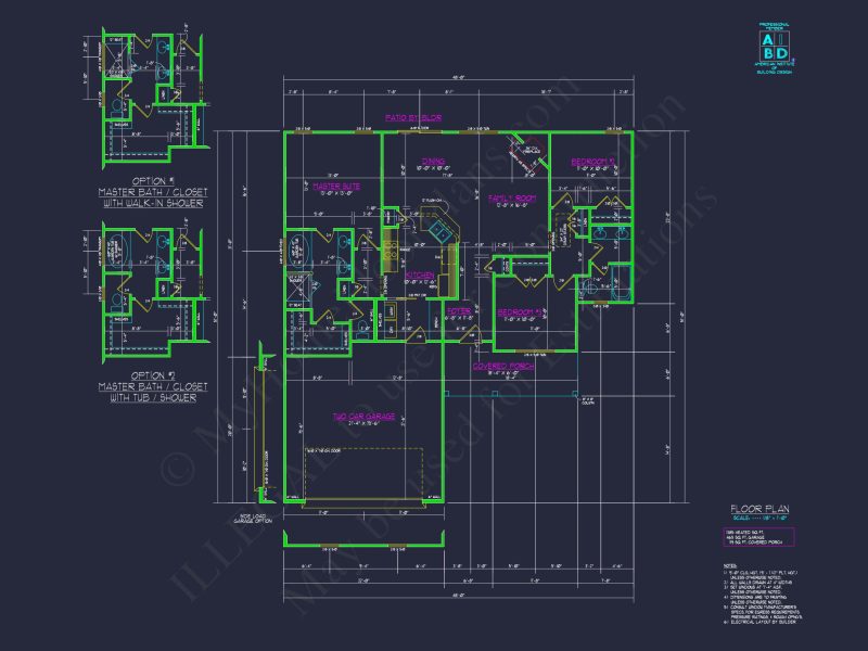 Modern Ranch-Style house Plan with Open Floor and CAD Designs