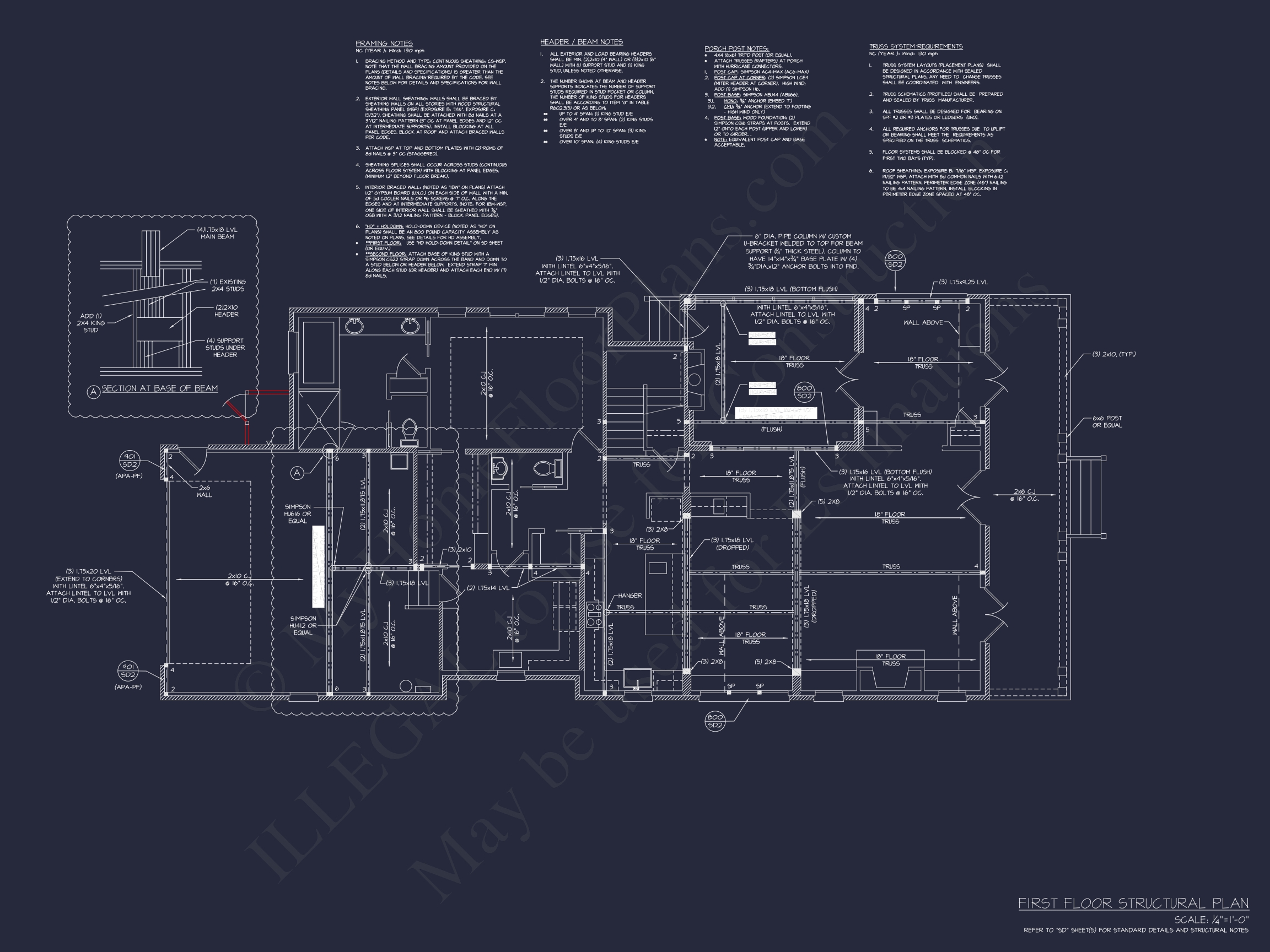 Modern Southern Home Plan with Detailed CAD Architecture