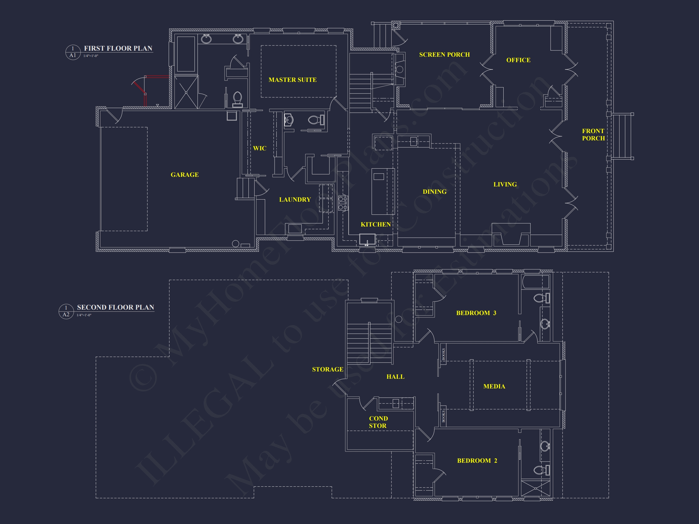 Modern Southern Home Plan with Detailed CAD Architecture