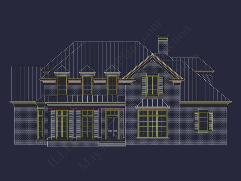 Modern Southern house Plan with Detailed Floor Designs in CAD