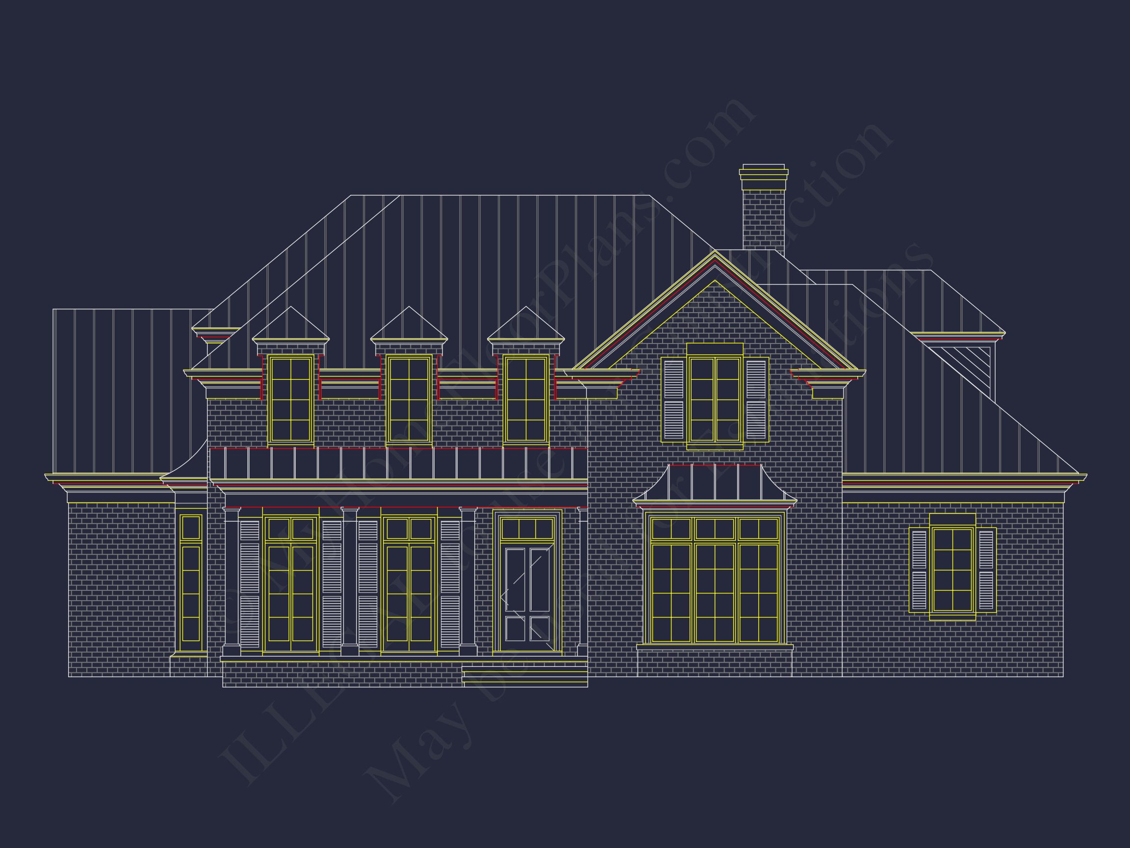 Modern Southern house Plan with Detailed Floor Designs in CAD