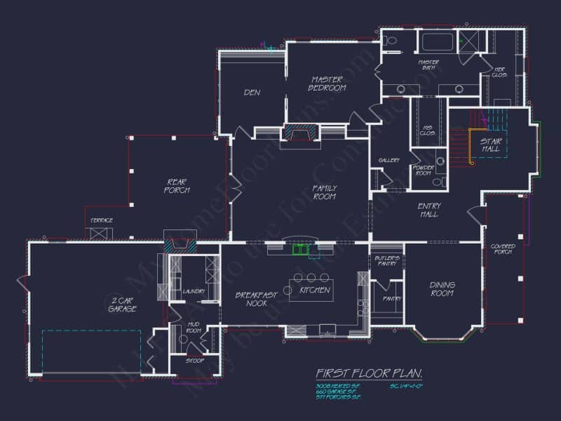 Modern Southern house Plan with Detailed Floor Designs in CAD