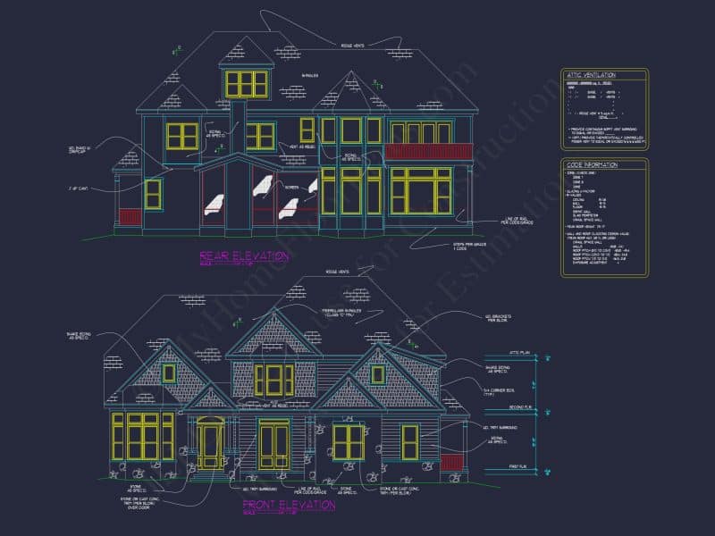 Modern Suburban Floor Plan with Detailed CAD Designs