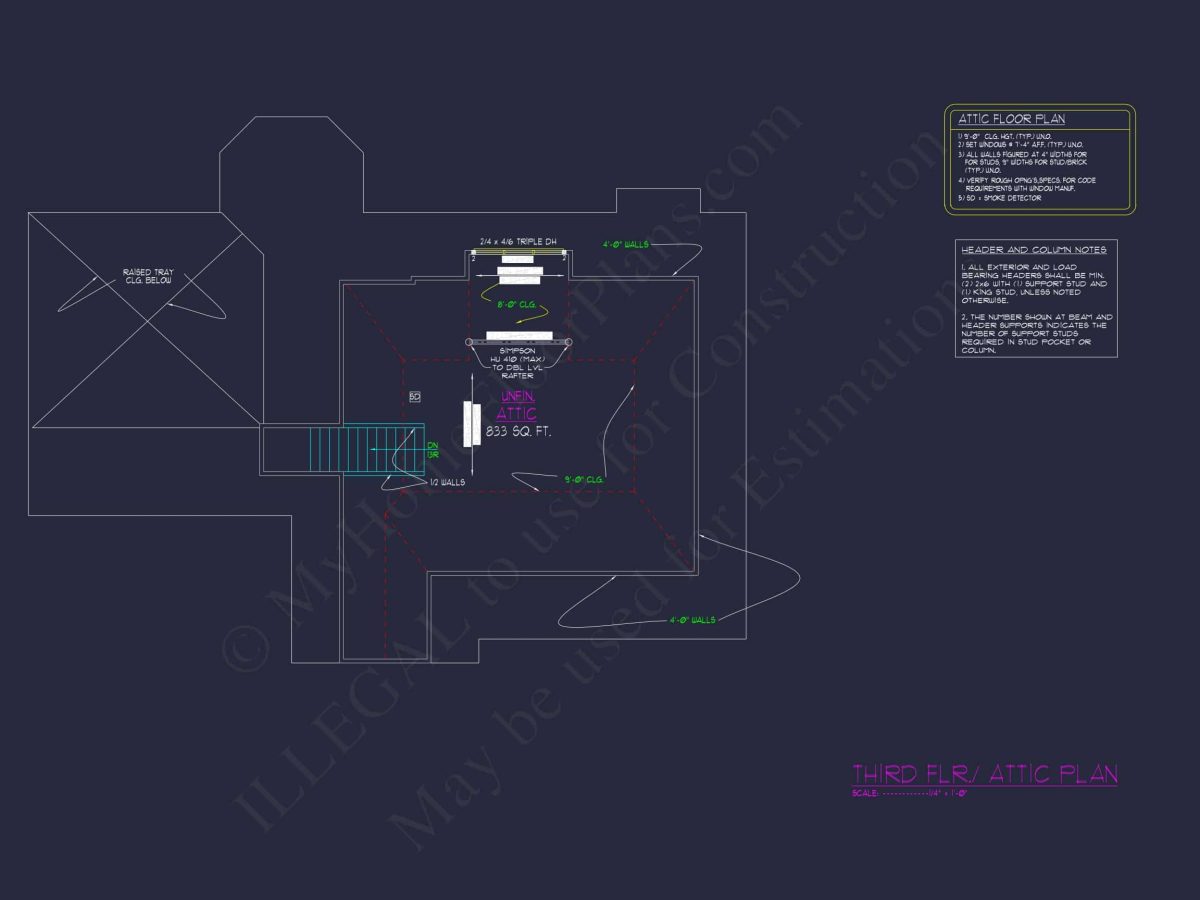 Modern Suburban Floor Plan with Detailed CAD Designs