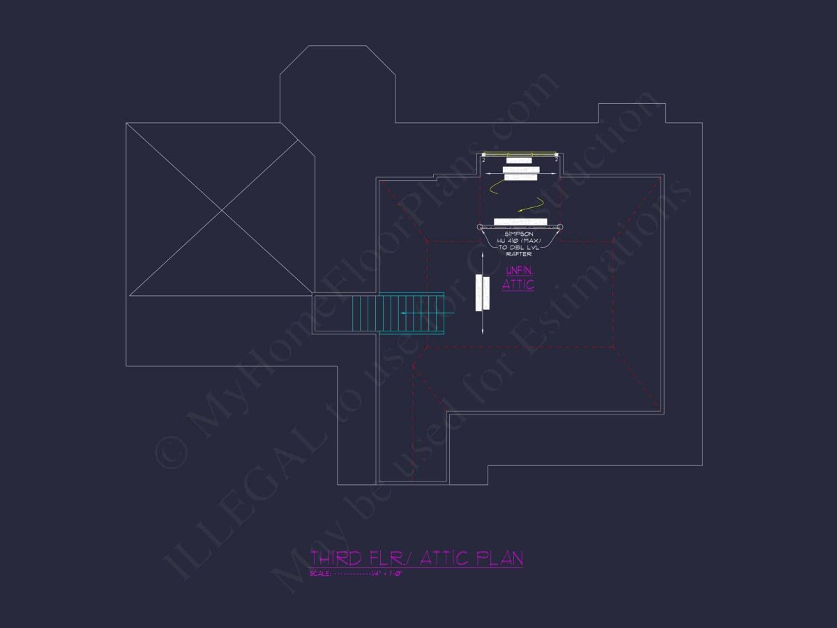 Modern Suburban Floor Plan with Detailed CAD Designs