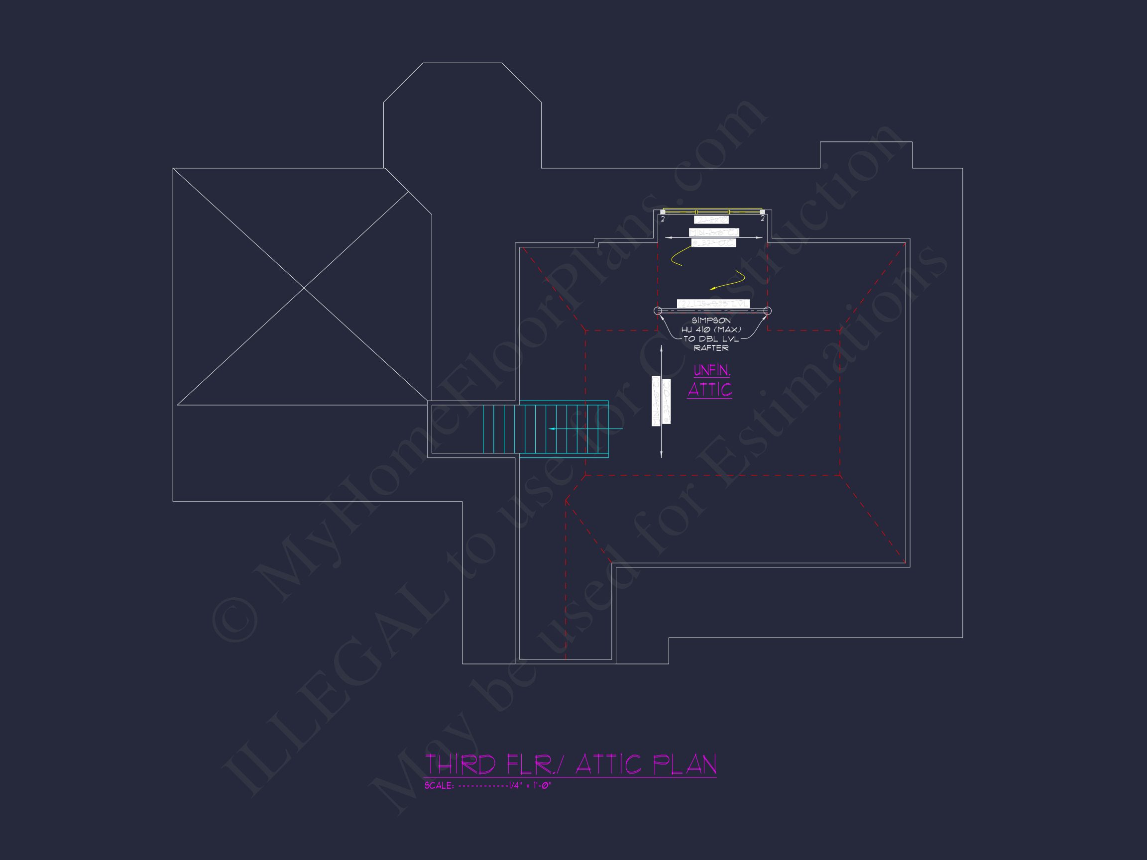 Modern Suburban Floor Plan with Detailed CAD Designs