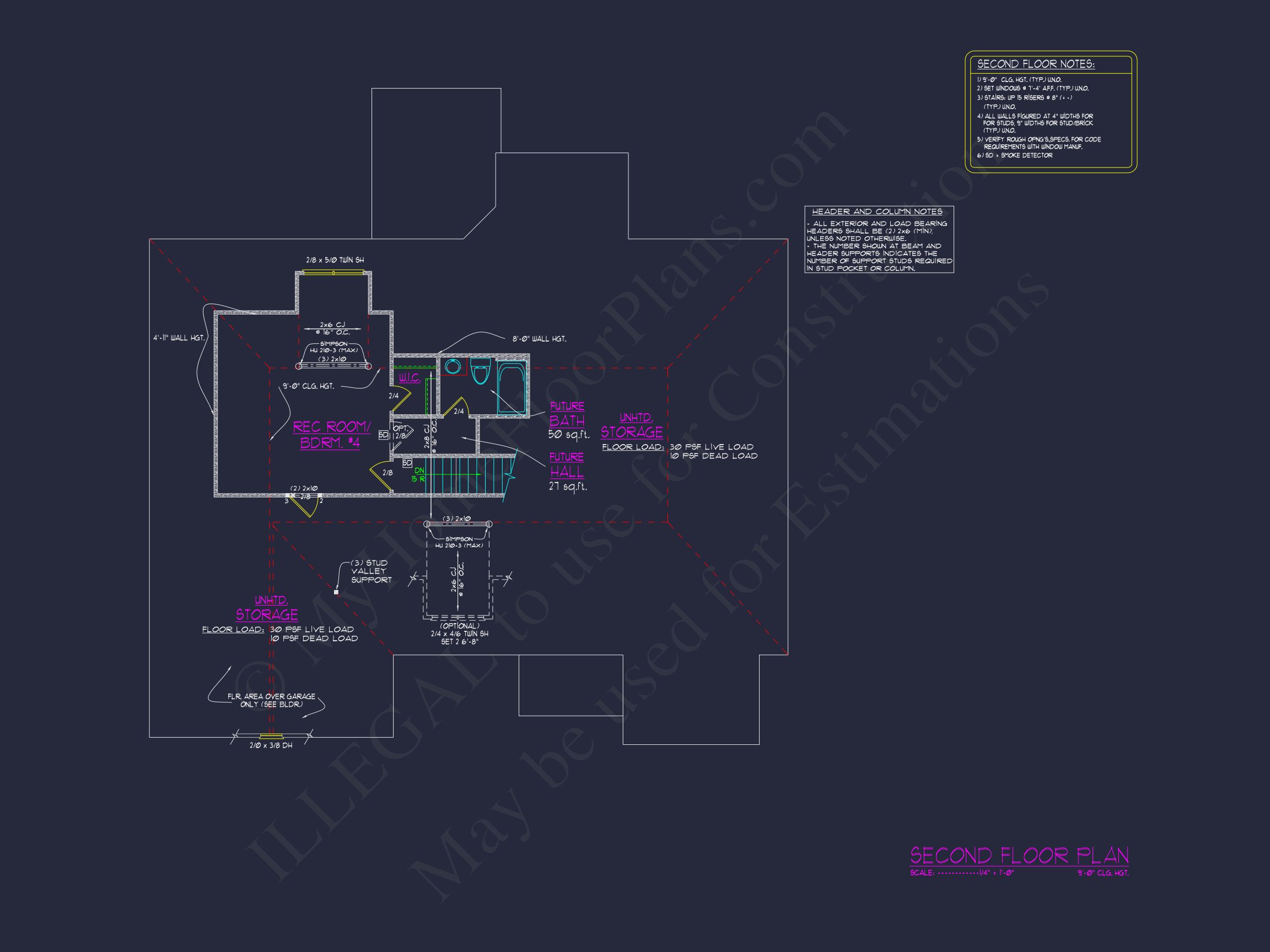 Modern Suburban Home Floor Plan & Blueprint with CAD Designs