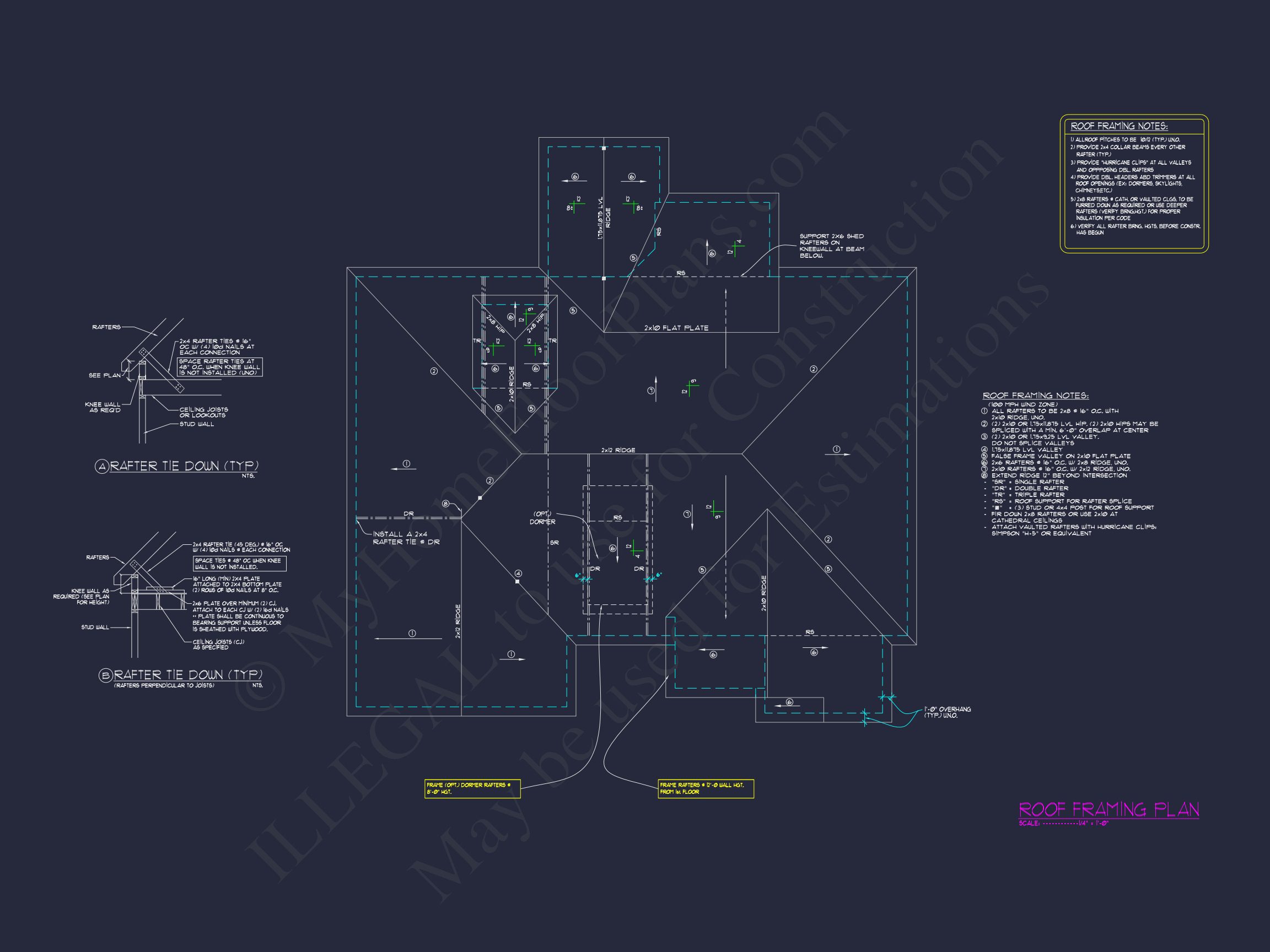 Modern Suburban Home Floor Plan & Blueprint with CAD Designs