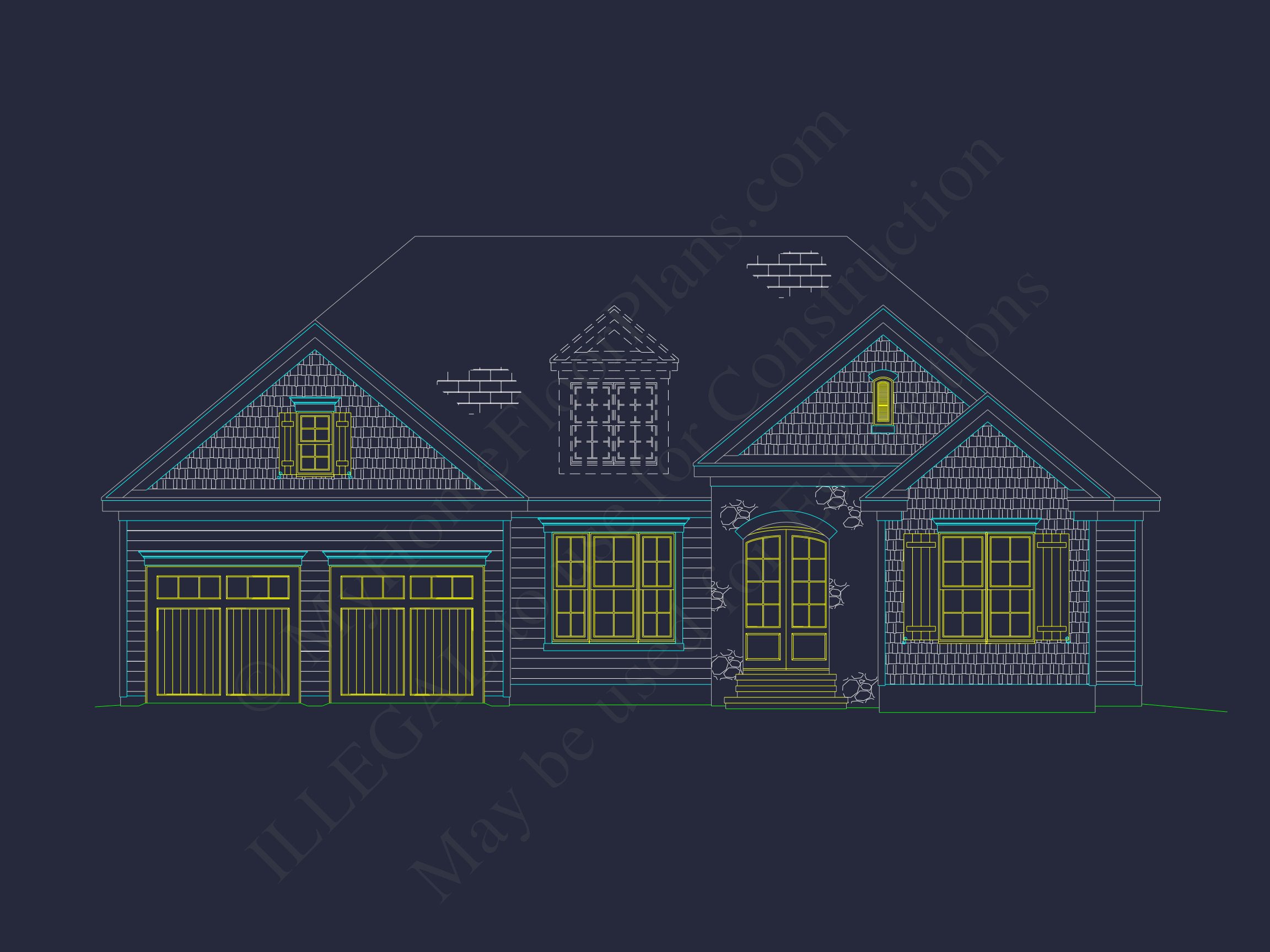 Modern Suburban Home Floor Plan & Blueprint with CAD Designs