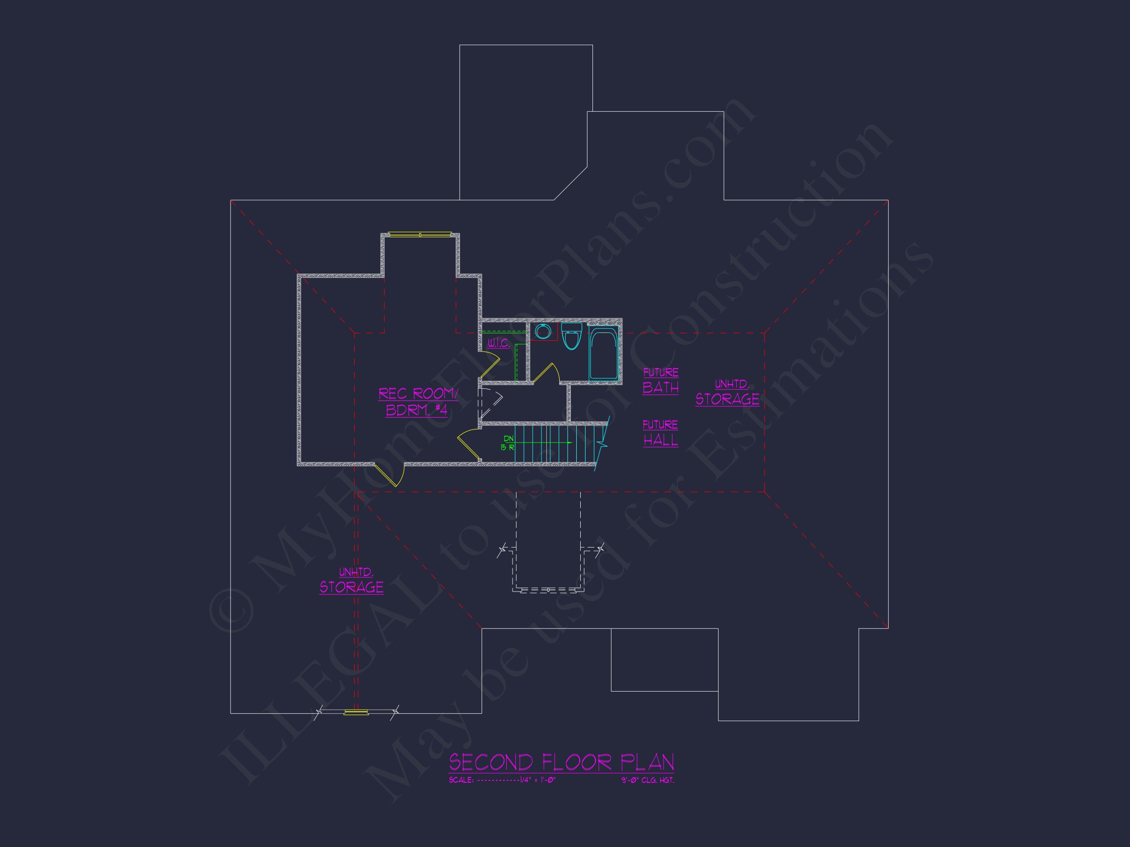 Modern Suburban Home Floor Plan & Blueprint with CAD Designs