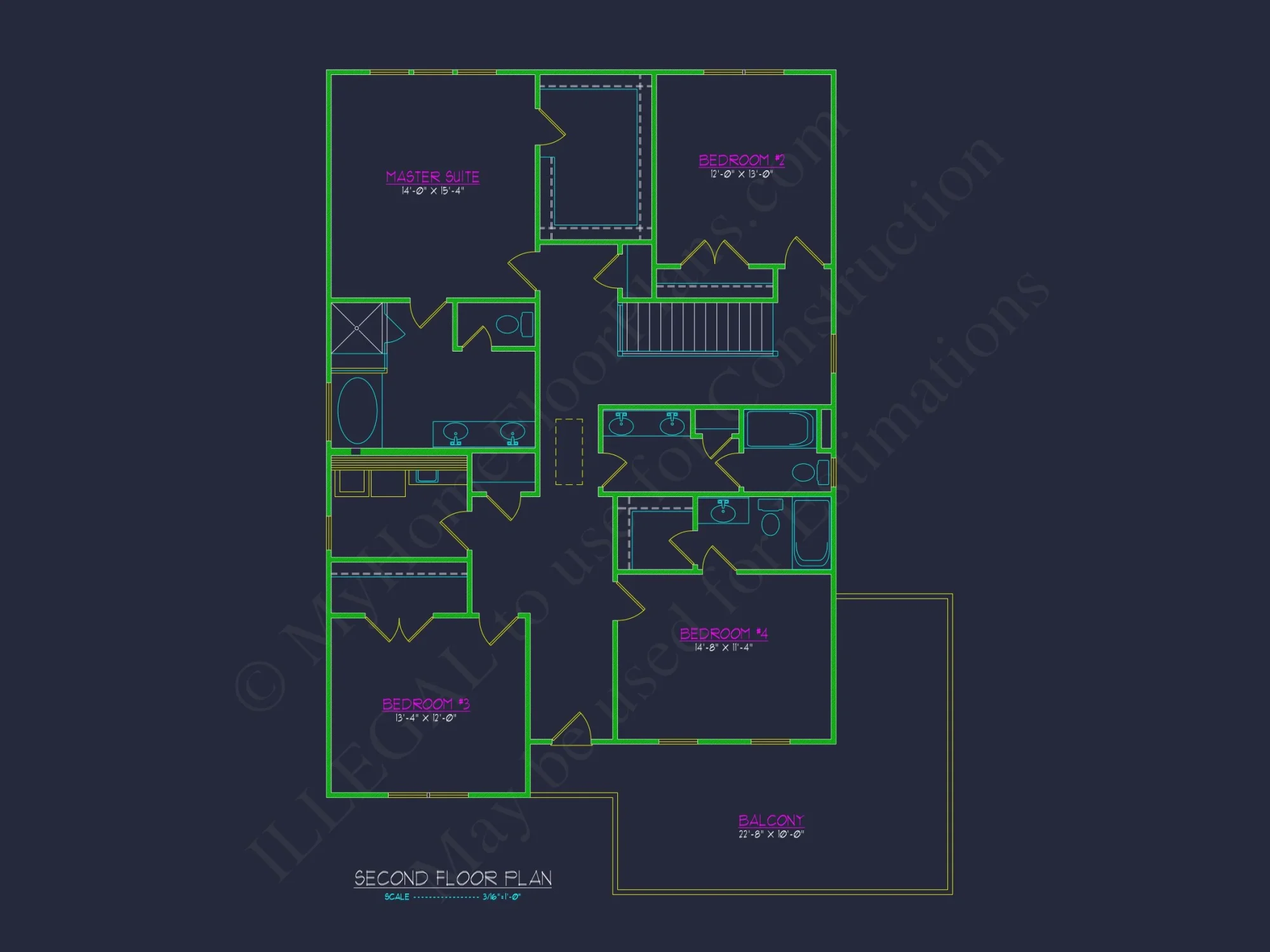 Modern Suburban house Floor Plan with CAD Design Features