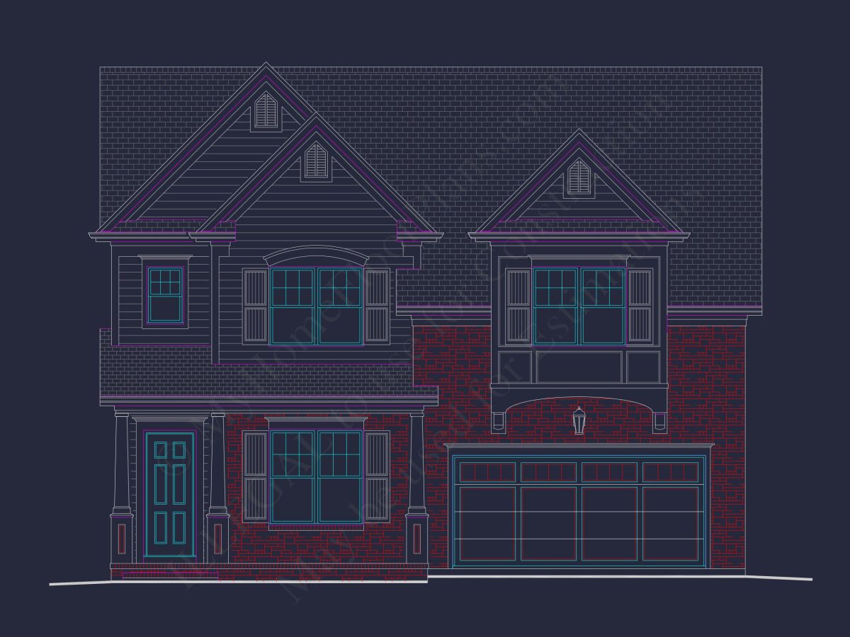 Modern Suburban house Plan - 2-Story Blueprint with CAD Designs