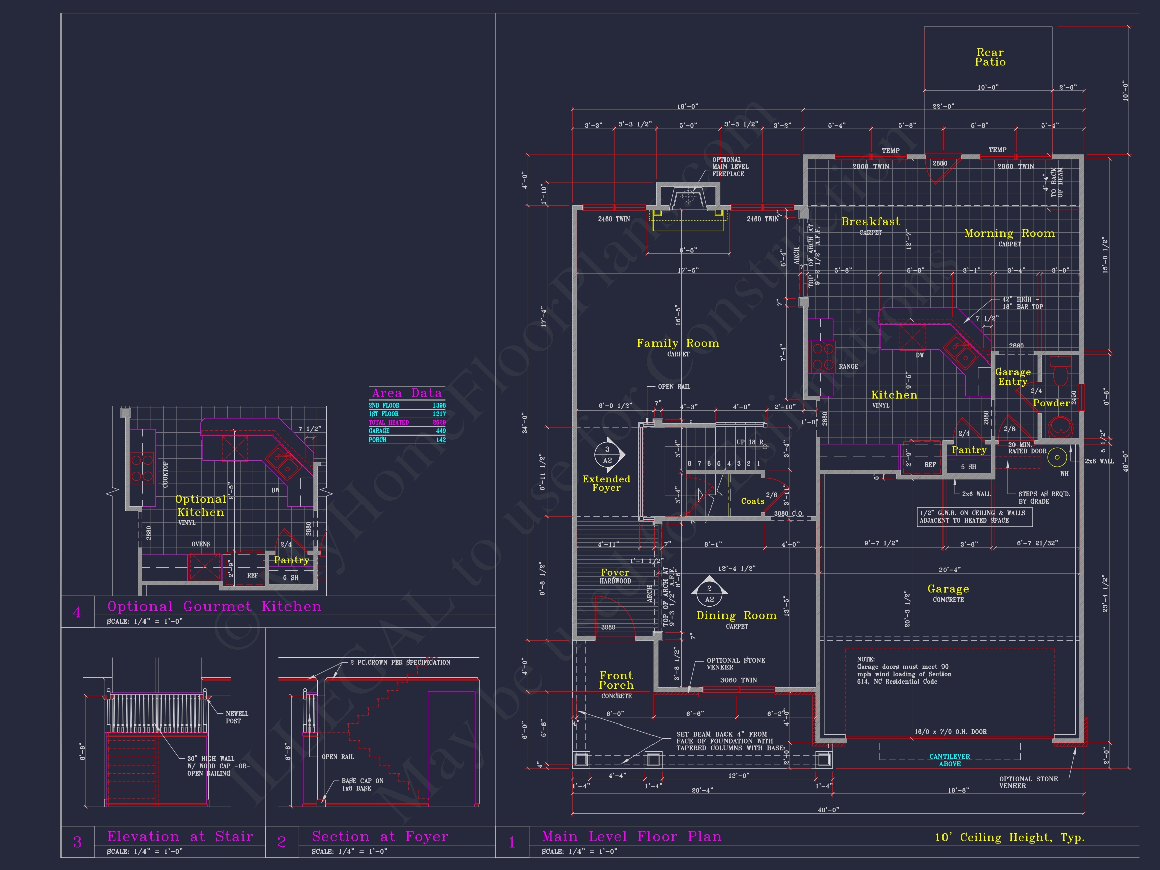 Modern Suburban Home Plan - 2-Story Blueprint with CAD Designs