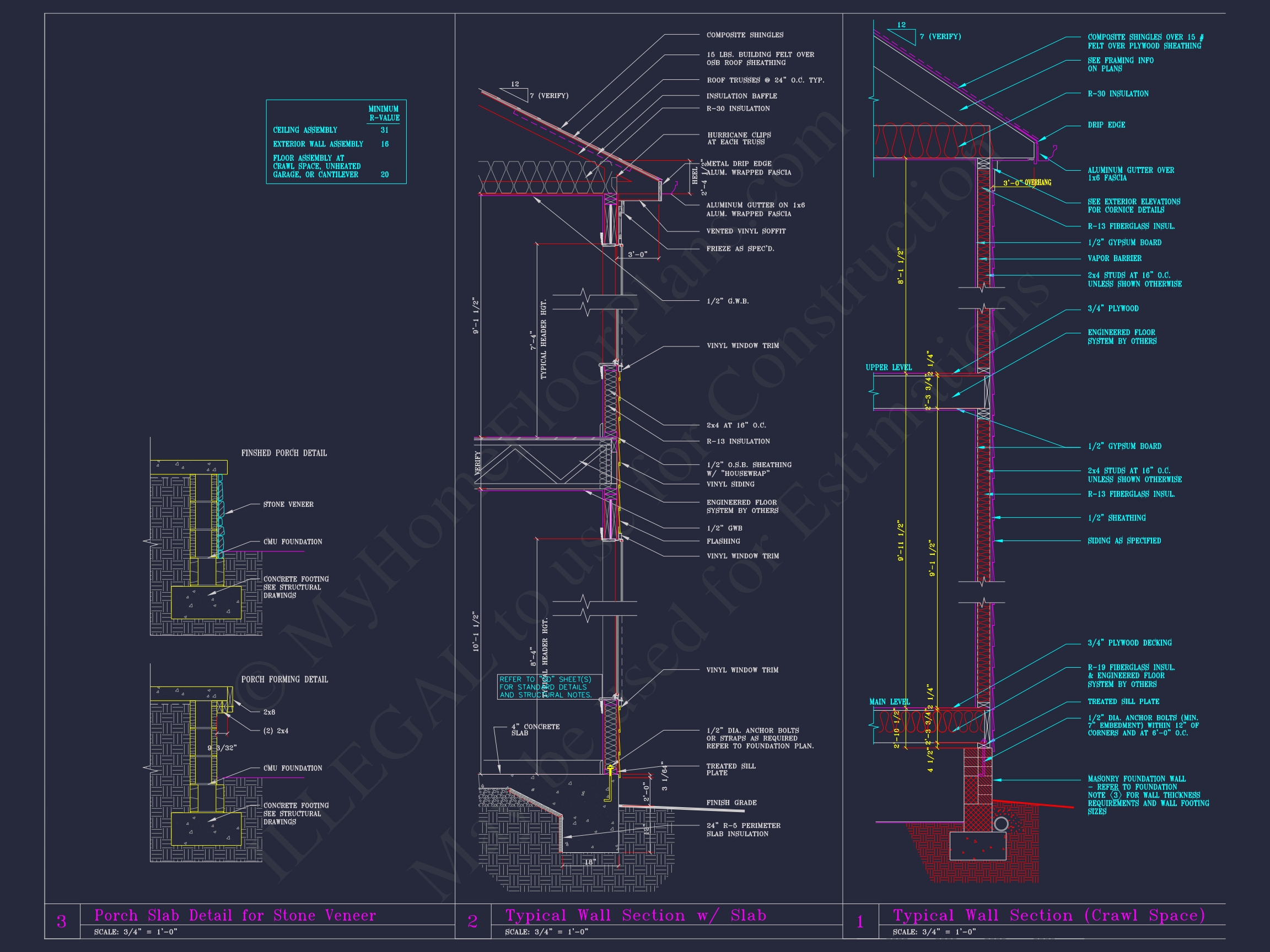 Modern Suburban Home Plan - 2-Story Blueprint with CAD Designs