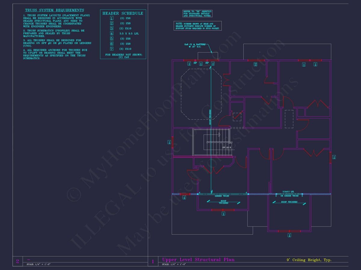 Modern Suburban house Plan - 2-Story Blueprint with CAD Designs