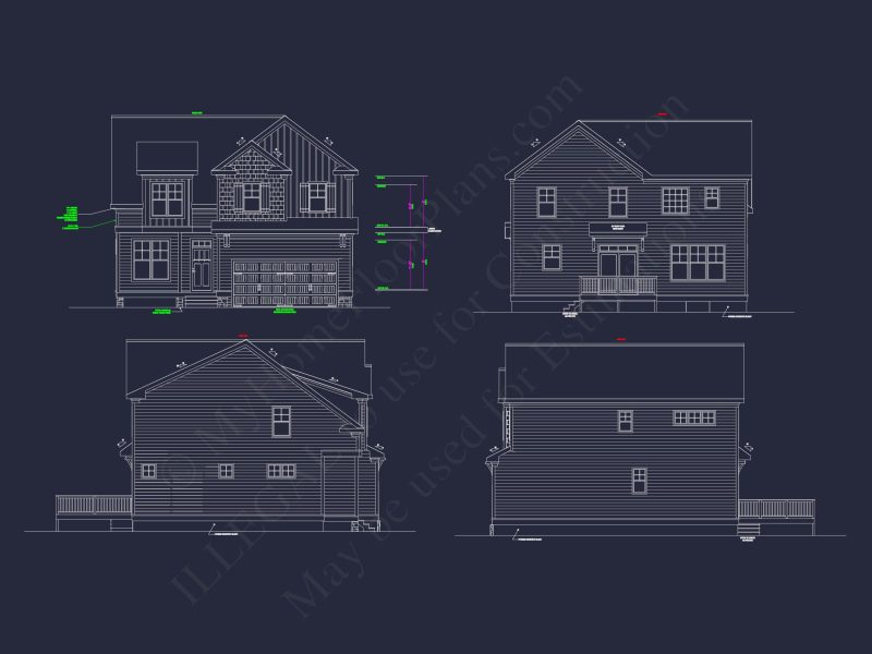 Modern Suburban house Plan - CAD Blueprint for a 2-Story Design