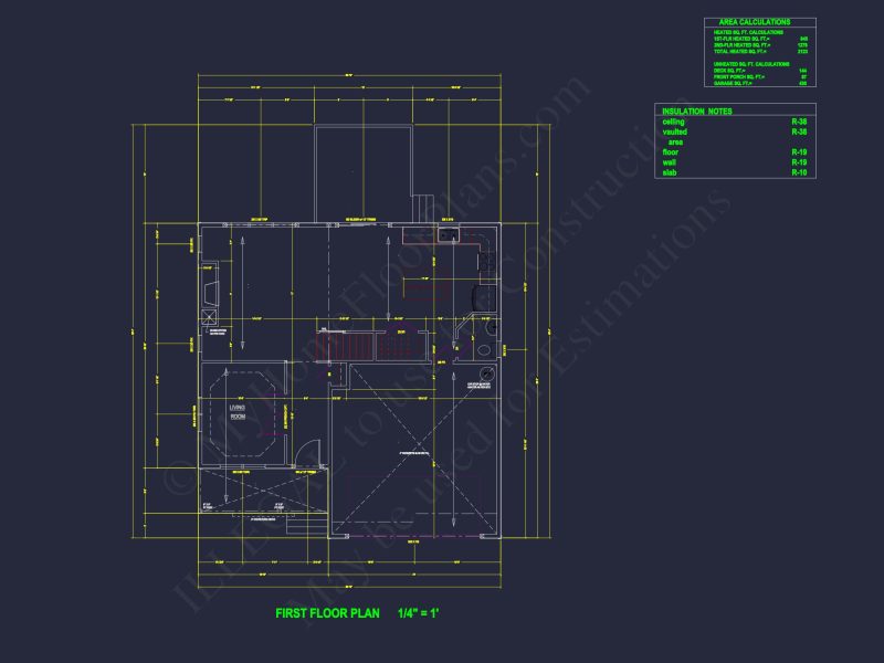 Modern Suburban house Plan - CAD Blueprint for a 2-Story Design