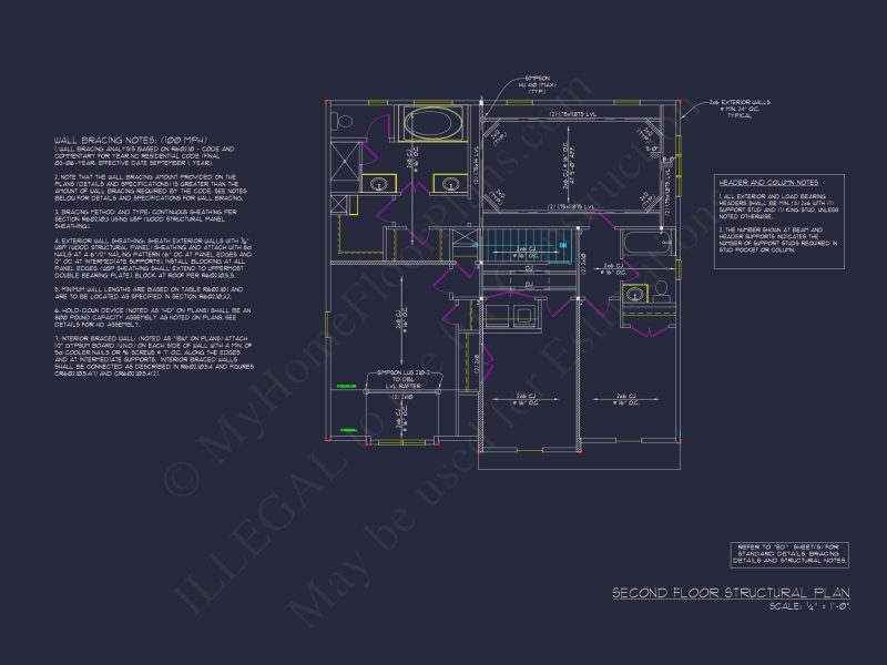 Modern Suburban house Plan - CAD Blueprint for a 2-Story Design