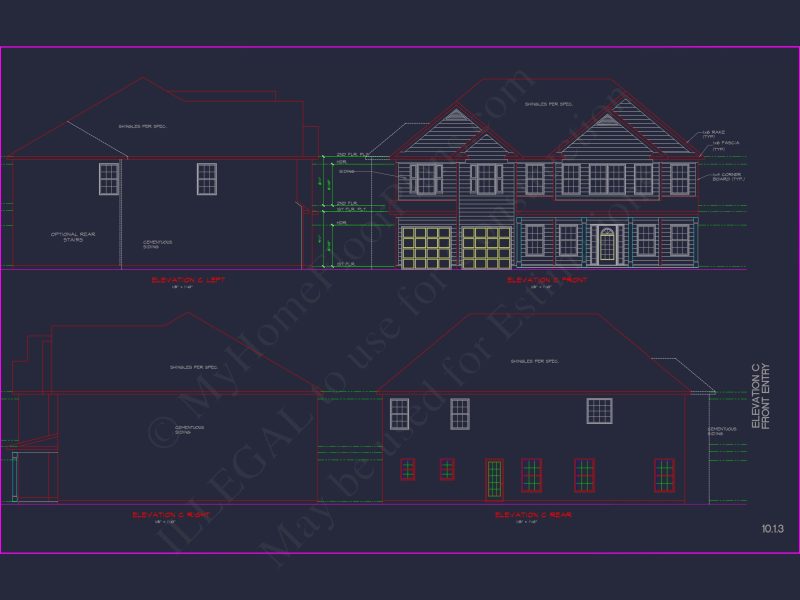Modern Suburban house Plan: Spacious Floor Plan & CAD Designs