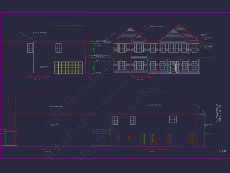 Modern Suburban house Plan: Spacious Floor Plan & CAD Designs