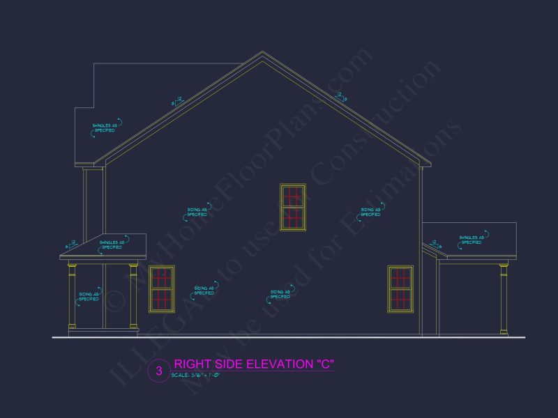 Modern Suburban house Plan With 3 Bedrooms