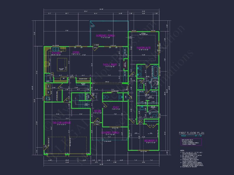 Modern Suburban house Plan with 2 Floors, 4 Bedrooms, and CAD Designs