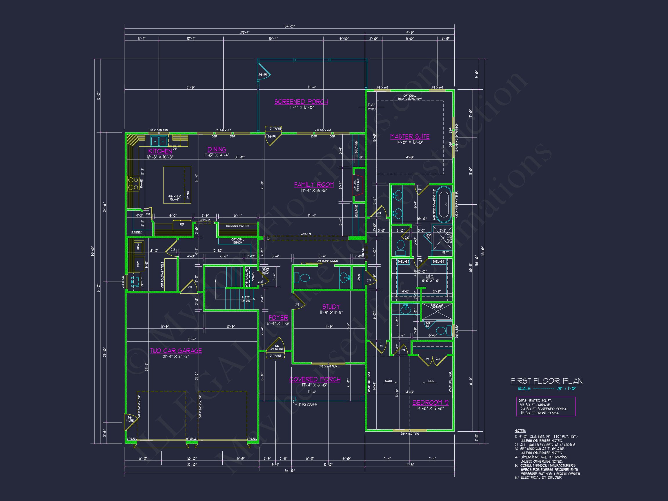 Modern Suburban house Plan with 2 Floors,4 Bedrooms,and CAD Designs