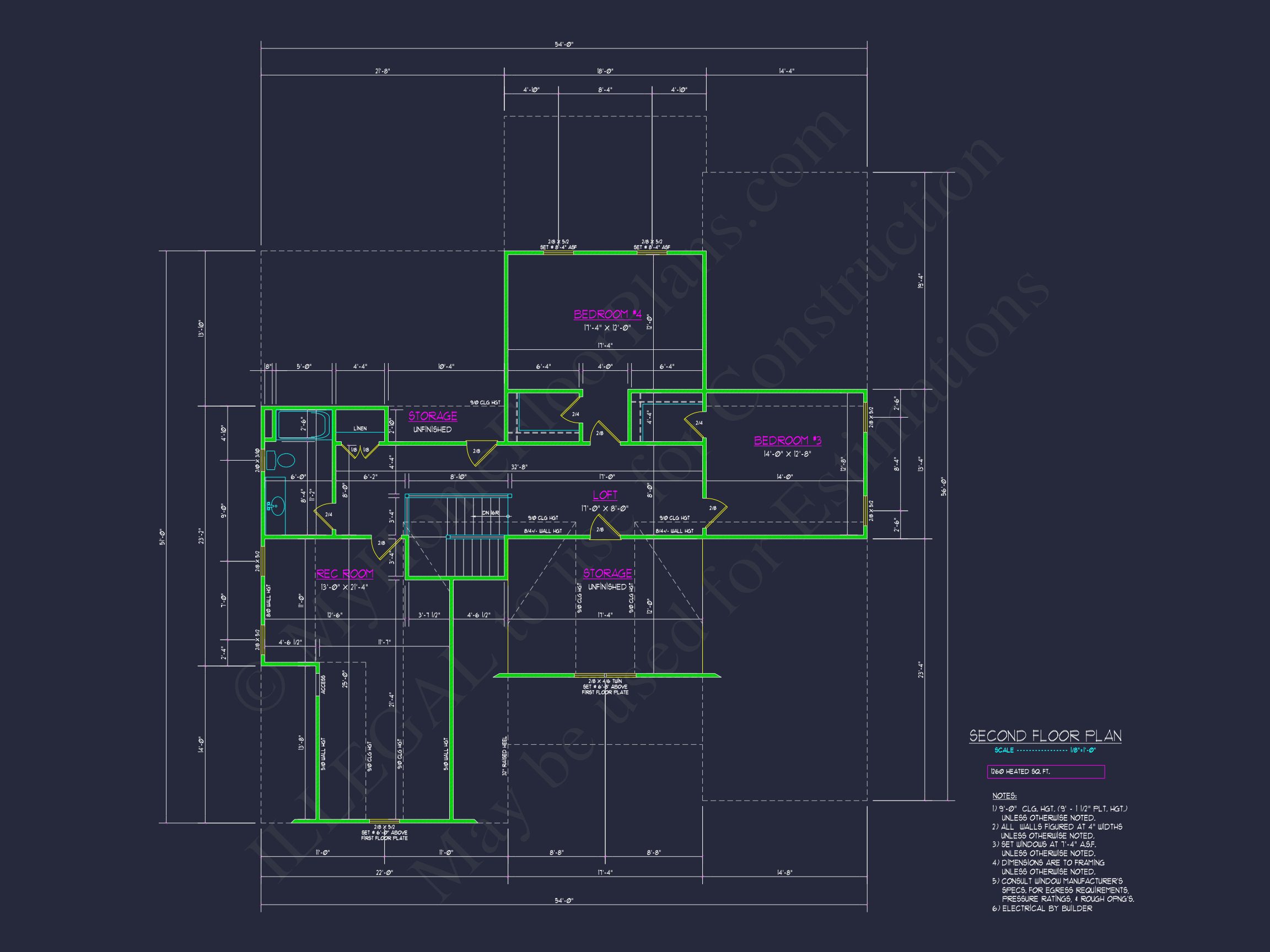 Modern Suburban house Plan with 2 Floors,4 Bedrooms,and CAD Designs