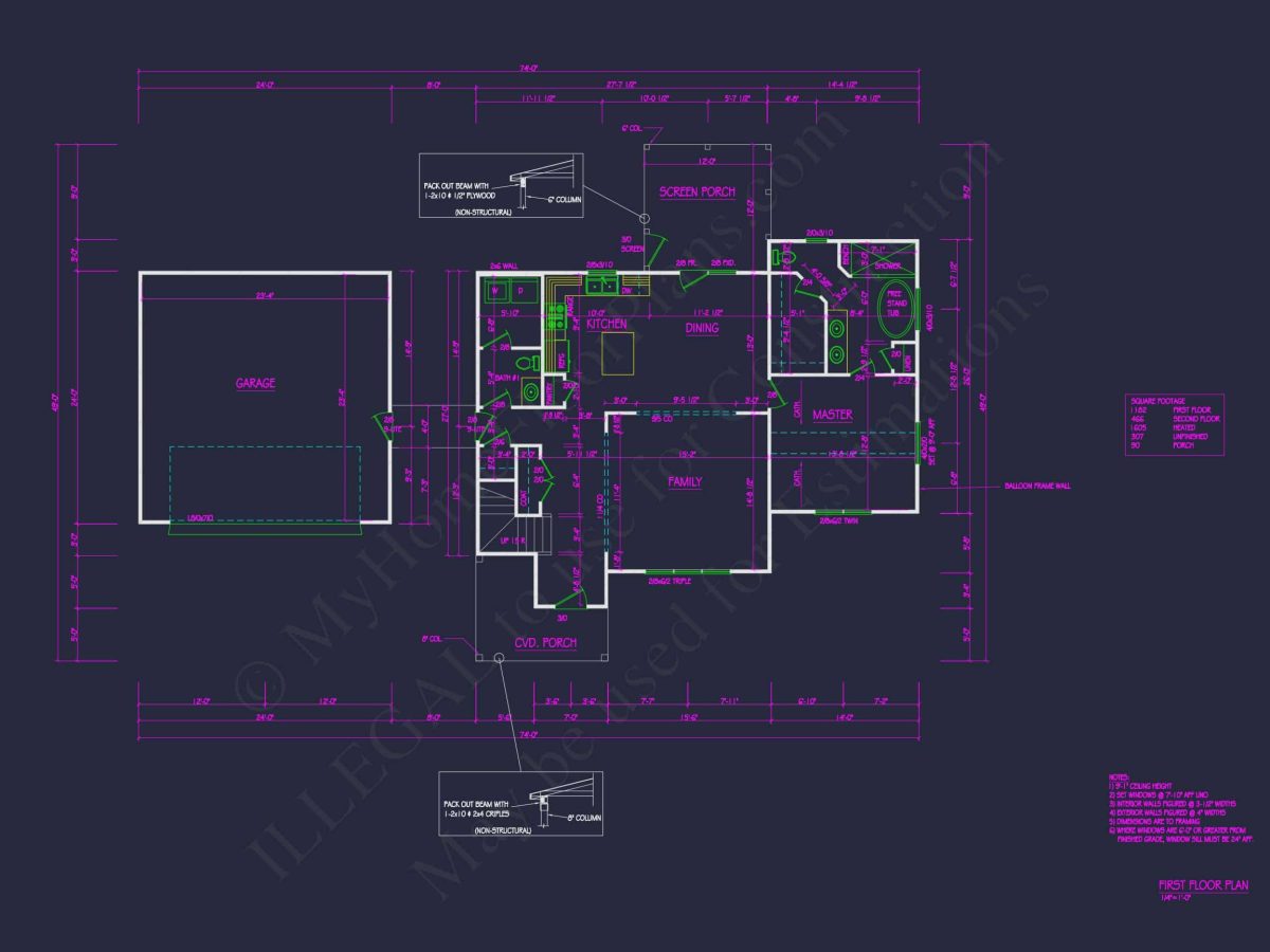 Modern Suburban house Plan with 3 Beds and Stylish Architecture