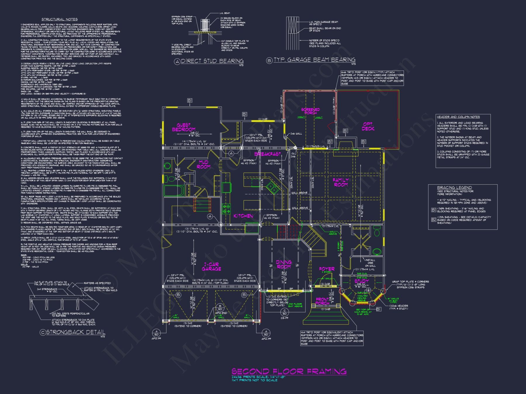 Modern Suburban house Plan with 4 Beds and Open Floor Plans
