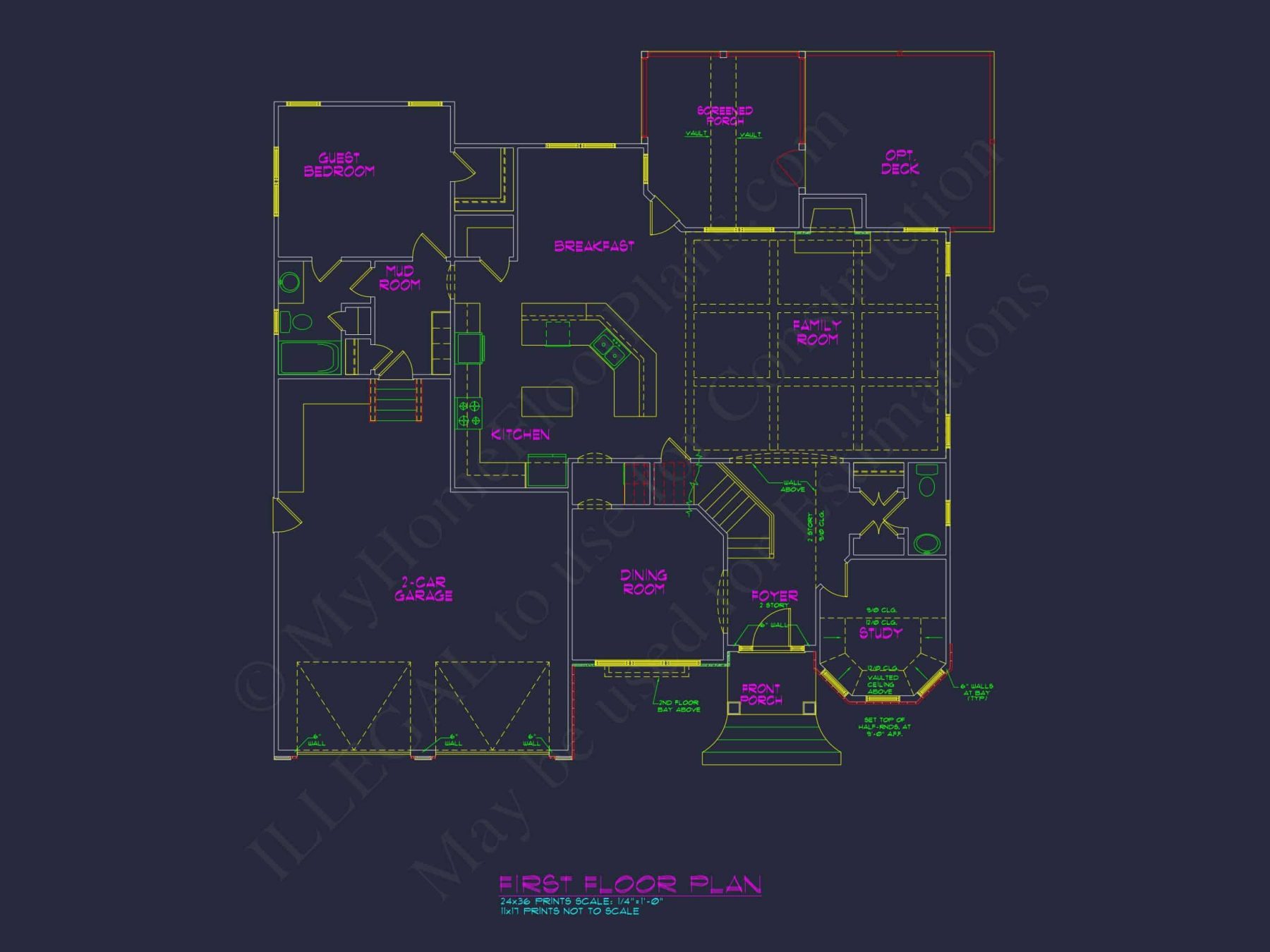 Modern Suburban house Plan with 4 Beds and Open Floor Plans