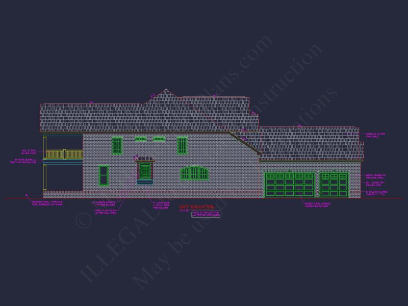 Modern Suburban house Plan with 4 Beds, CAD Floor Designs
