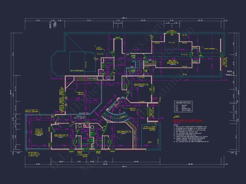 Modern Suburban house Plan with 4 Beds, CAD Floor Designs