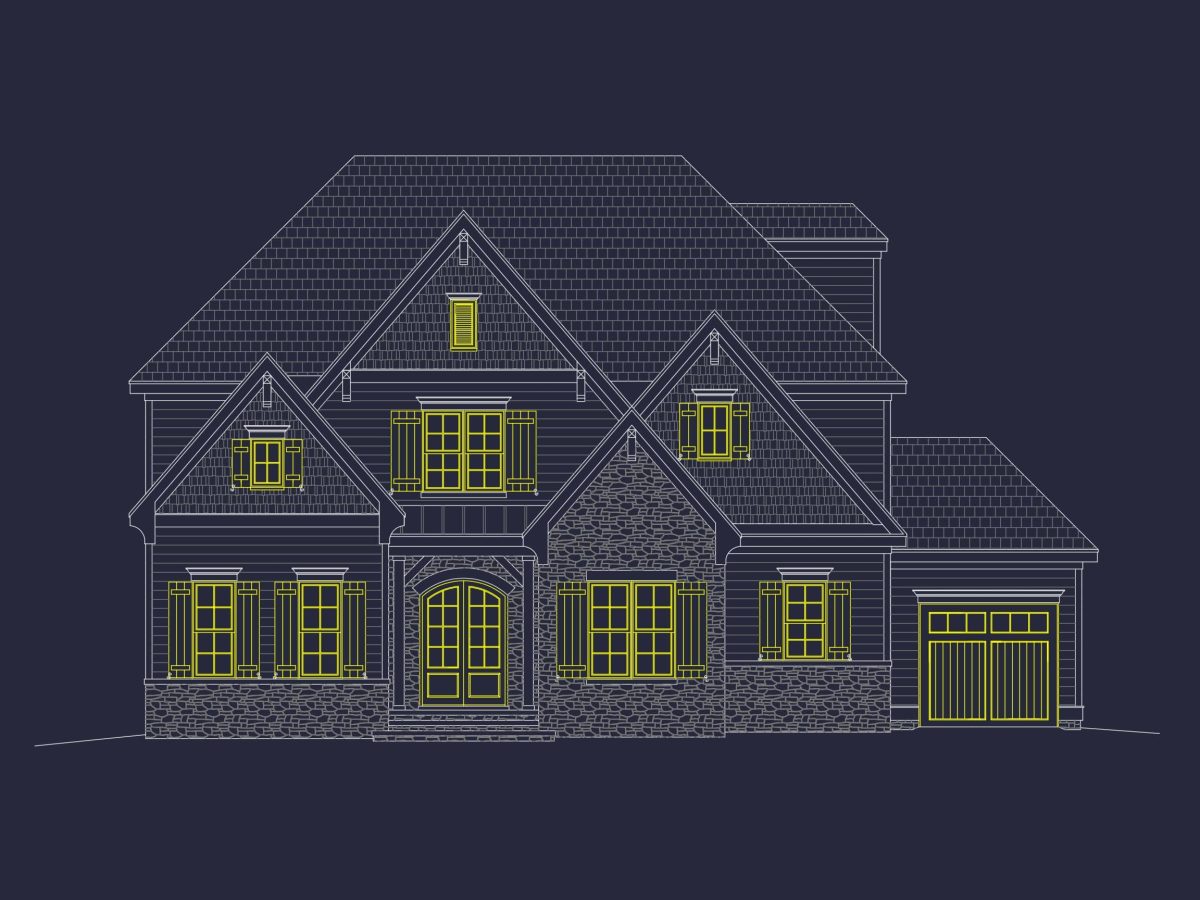 Modern Suburban house Plan with Blueprint & CAD Designs