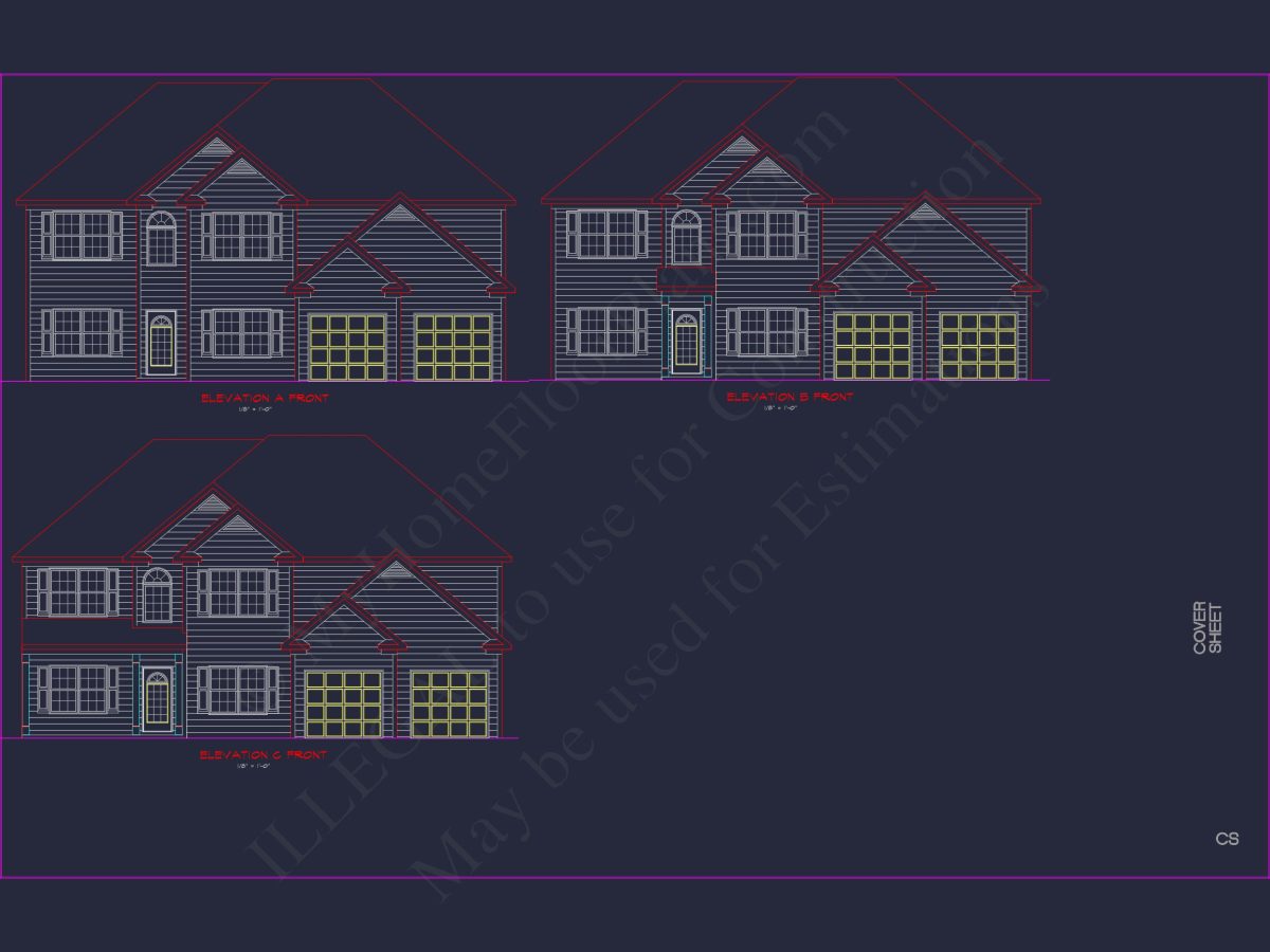 Modern Suburban house Plan with CAD Designs & Floor Blueprint