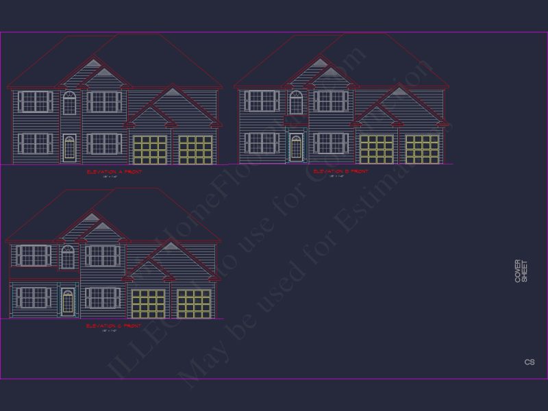 Modern Suburban house Plan with CAD Designs & Floor Blueprint