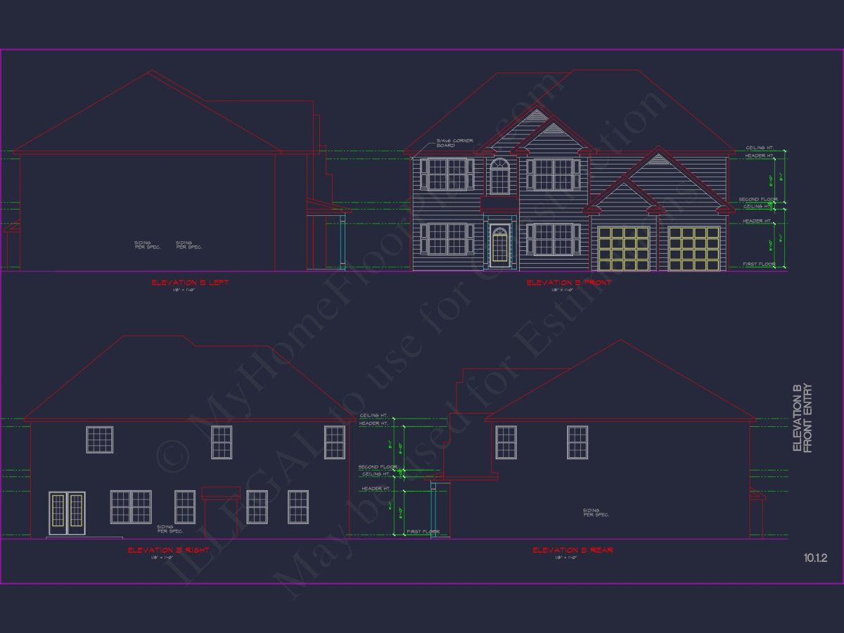 Modern Suburban house Plan with CAD Designs & Floor Blueprint