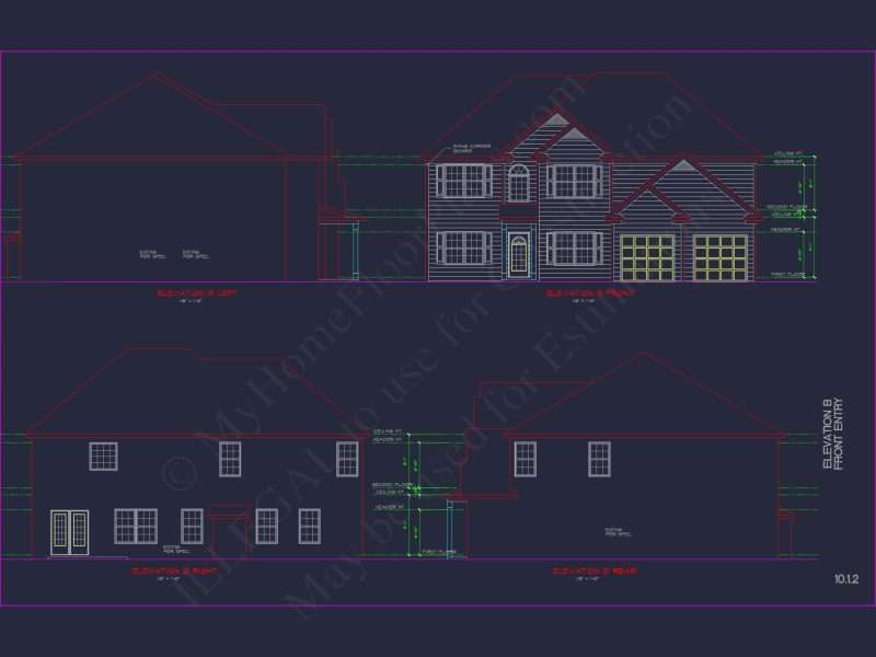 Modern Suburban house Plan with CAD Designs & Floor Blueprint