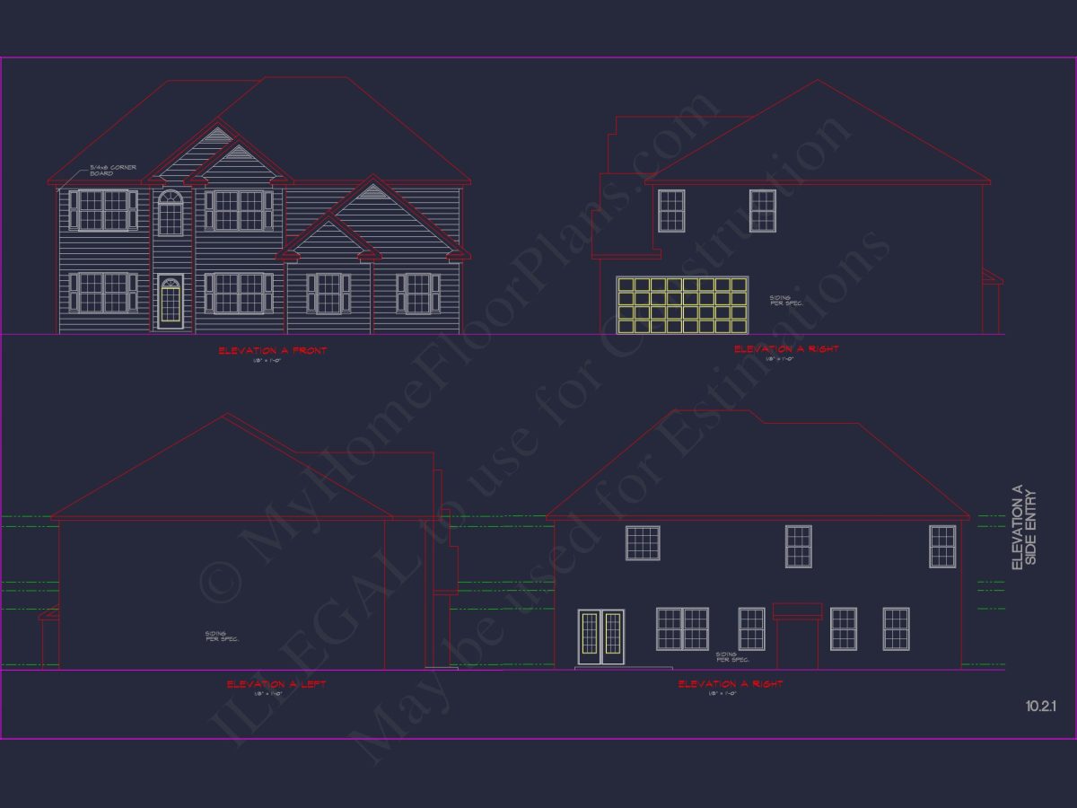 Modern Suburban house Plan with CAD Designs & Floor Blueprint