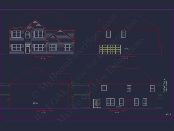 Modern Suburban house Plan with CAD Designs & Floor Blueprint