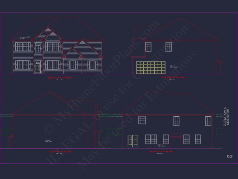Modern Suburban house Plan with CAD Designs & Floor Blueprint