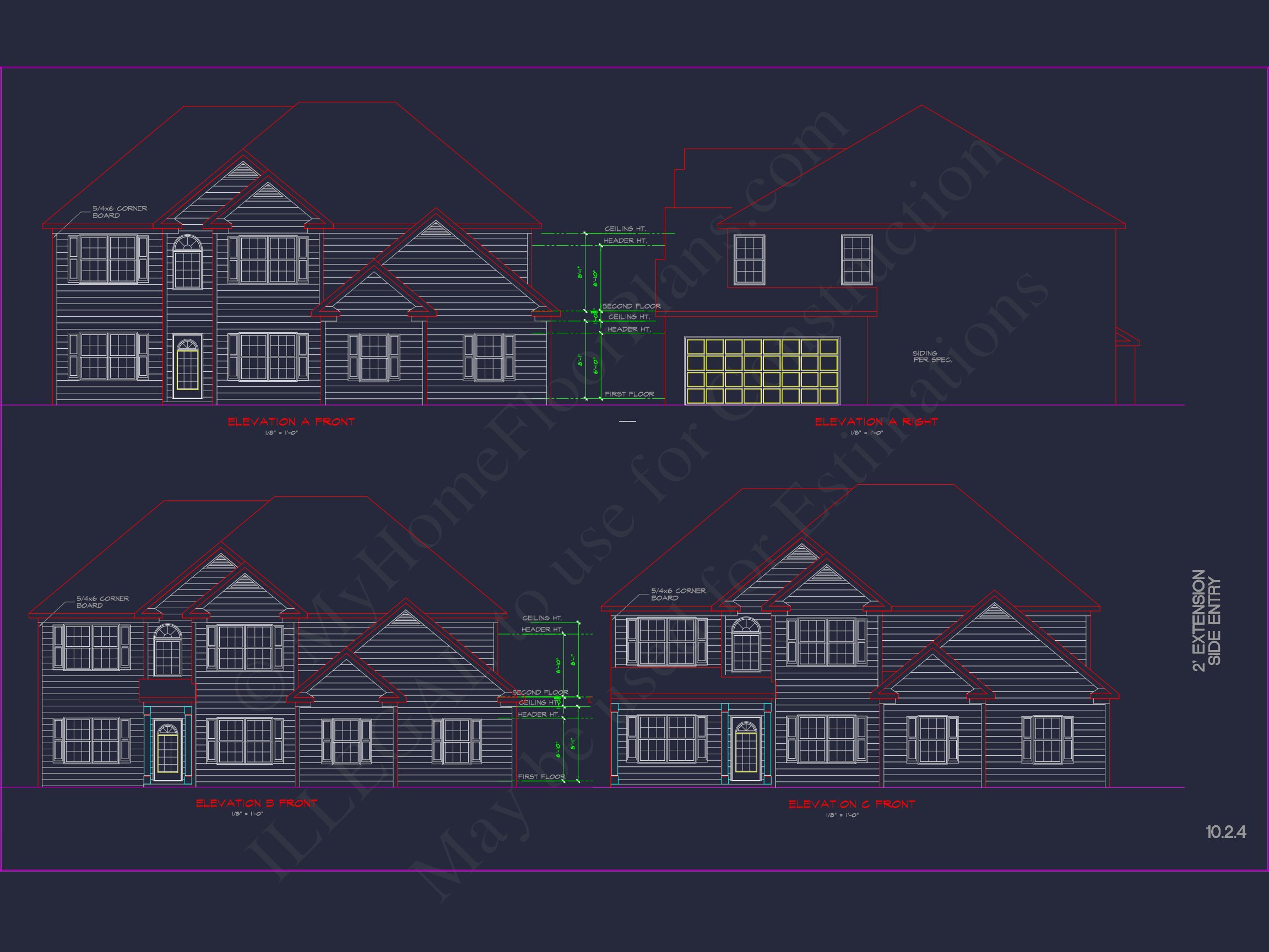 Modern Suburban house Plan with CAD Designs & Floor Blueprint