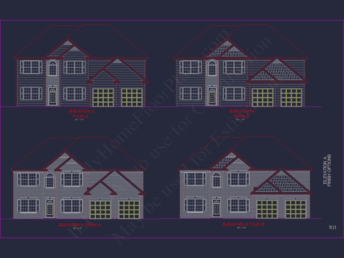 Modern Suburban house Plan with CAD Designs & Floor Blueprint