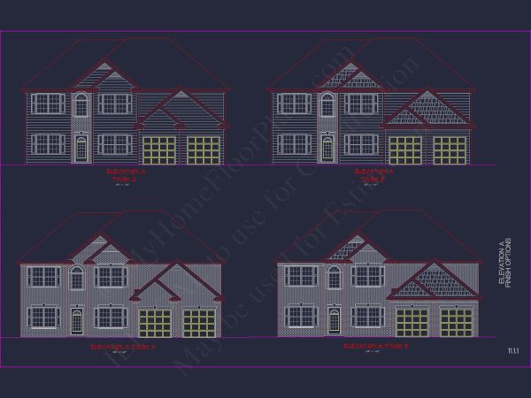 Modern Suburban house Plan with CAD Designs & Floor Blueprint