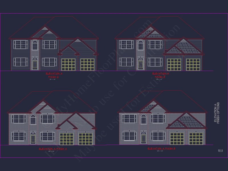Modern Suburban house Plan with CAD Designs & Floor Blueprint