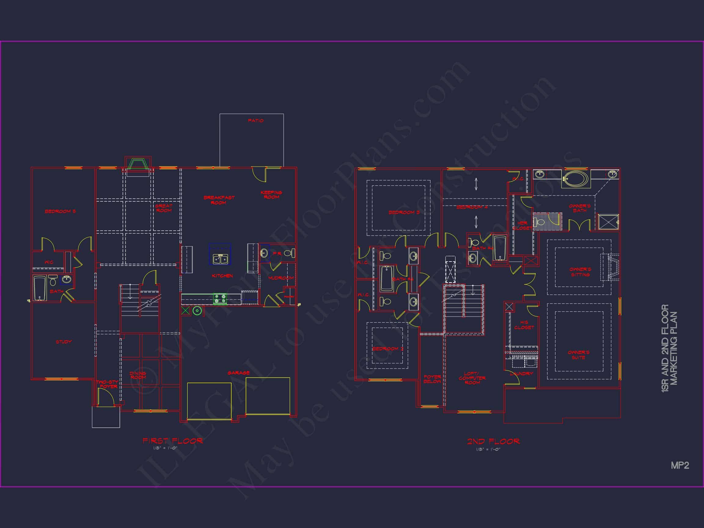 Modern Suburban house Plan with CAD Designs & Floor Blueprint