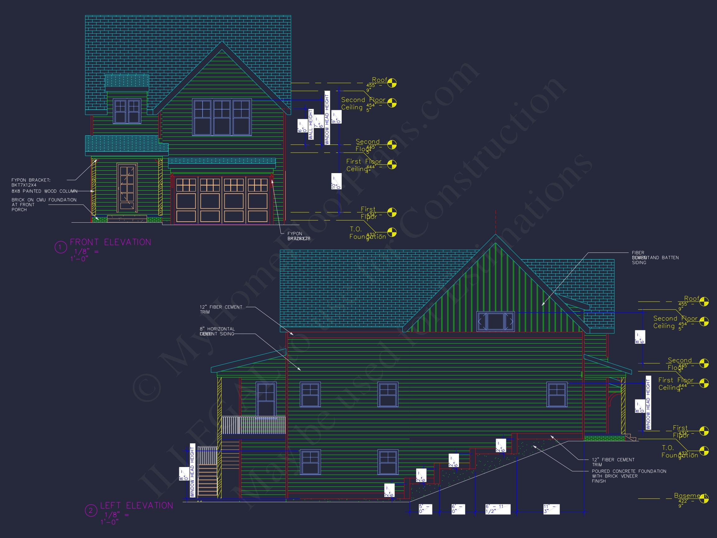 Modern Suburban Home Plan with CAD Designs and 2 Floors