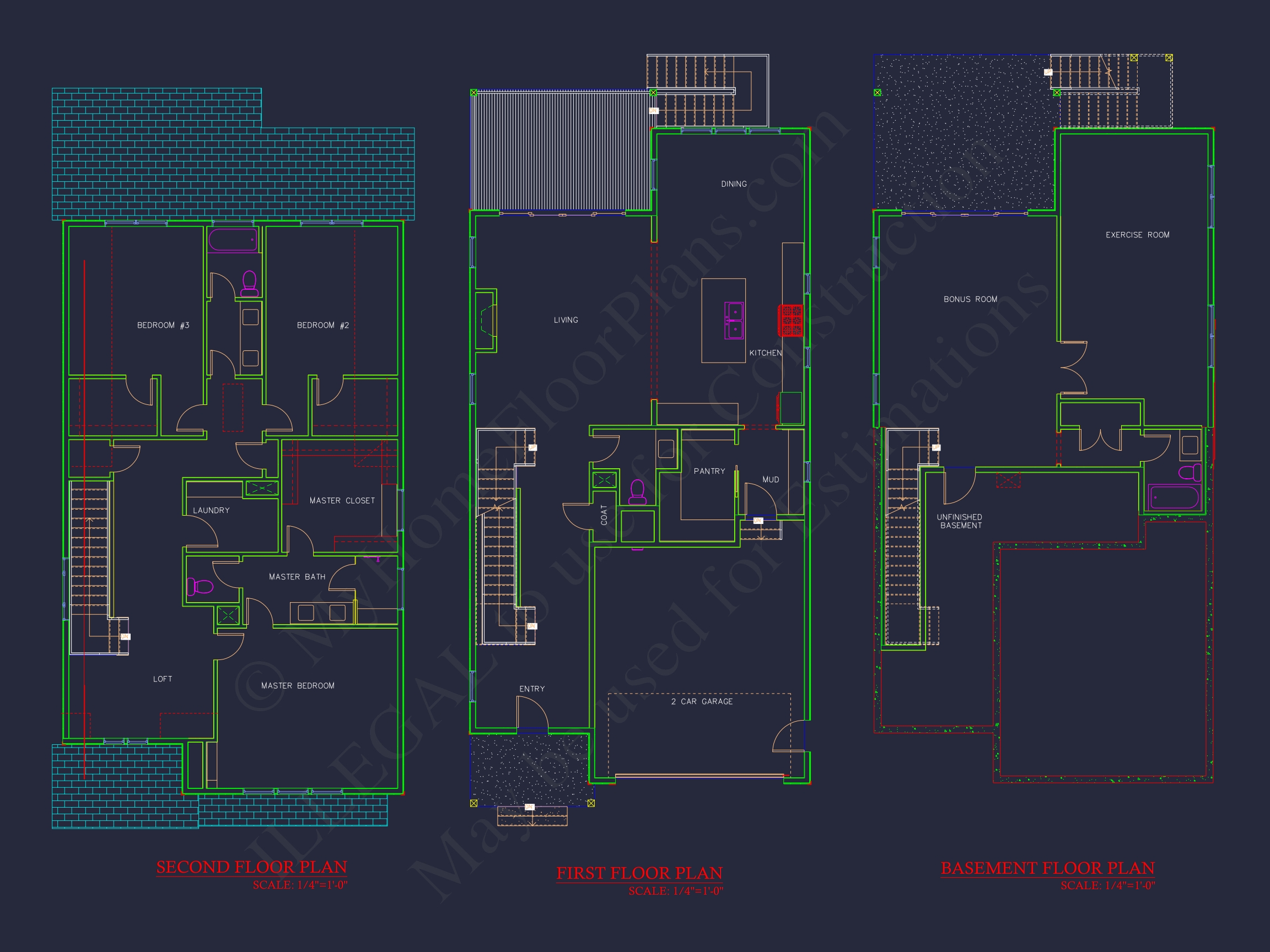 Modern Suburban Home Plan with CAD Designs and 2 Floors