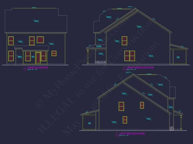Modern Suburban house Plan with Craftsman CAD Designs